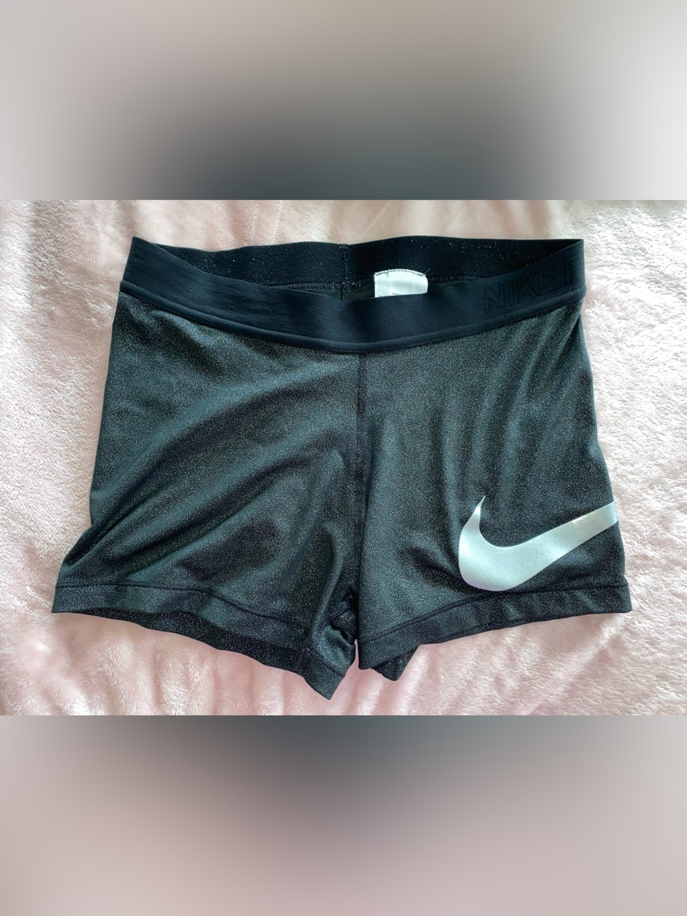 Nike Pro Womens Spandex Shorts Sparkly Black